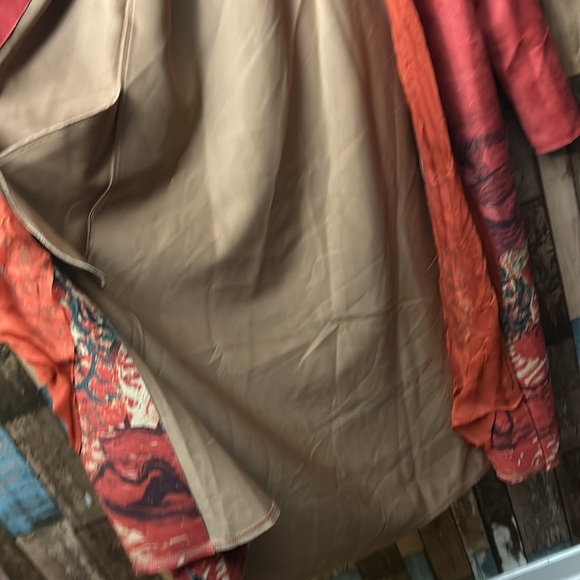 Medium heavy artsy removable scarf soft brushed long jacket top - Picture 6 of 16